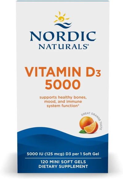 Vitamina D3 5000 IU - NORDIC NATURALS - Minicaps - Made USA