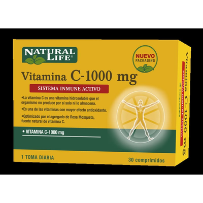 Vitamina C 1000 mg con Rosa Mosqueta . 30 comprimidos