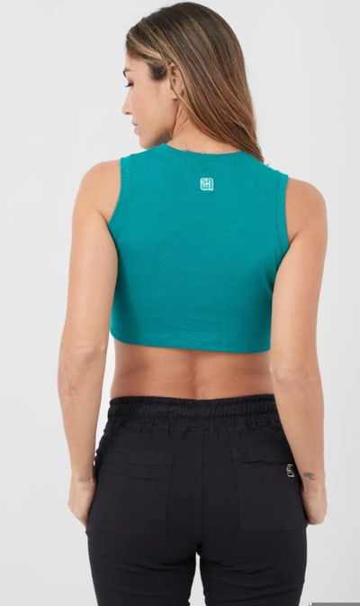 CROP TOP ALGODON VERDE.
