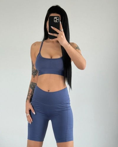 BIKER CON BOLSILLOS AZUL INDIGO