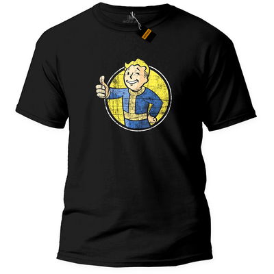 Remera Fallout Vault Boy Efecto Desgastado 