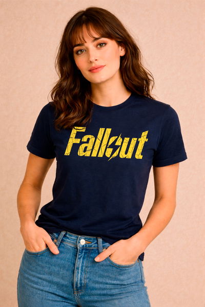 Remera Fallout logo efecto gastado