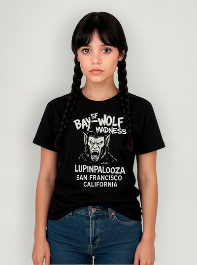 Remera Wednesday Merlina Bay Sf Wolf Medness Lupin Palooza