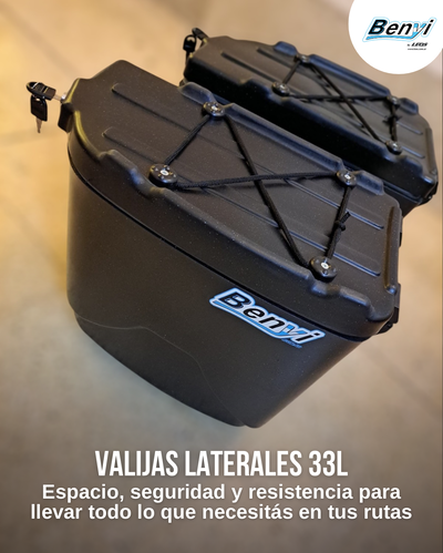 Par de valijas laterales para motos universal 33 lts