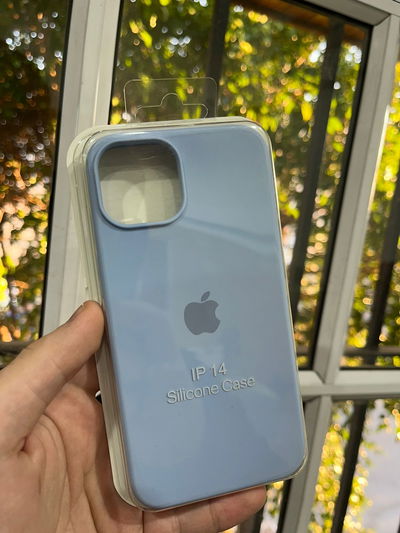 Silicone Case iPhone 14 Celeste