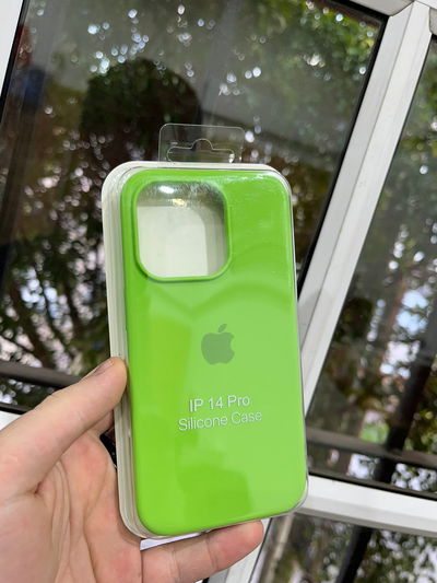 Silicone Case iPhone 14 Pro Verde Manzana