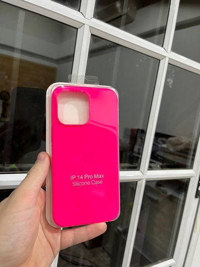 Silicone Case iPhone 14 Pro Max Rosa Fluor