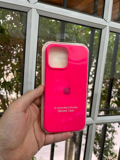 Silicone Case iPhone 13 Pro Max Rosa Fluor