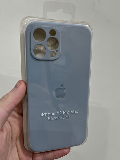 Silicone Case Con Cubre Cámara iPhone 12 Pro Max Gris