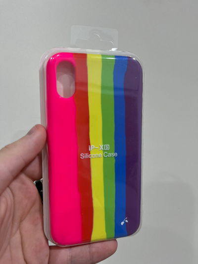 Silicone Case iPhone XS Rainbow