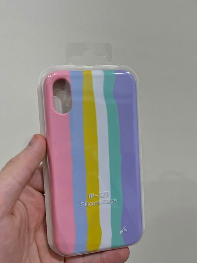 Silicone Case iPhone XS Rainbow