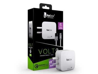 Cargador Foxbox Volt 1 Usb Port Con Cable Micro USB Blanco