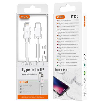 Cable MTK Tipo C a Lightning Blanco