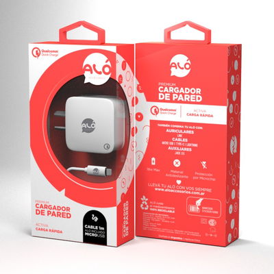 Cargador De Pared Aló Foxbox Con Cable Micro USB Blanco