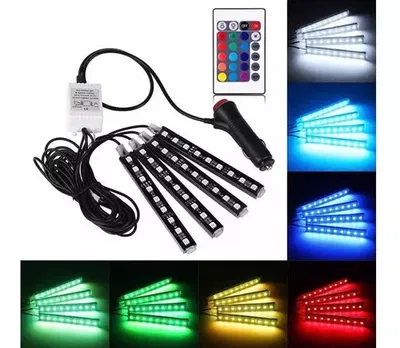 Tiras Luz Led Rgb Para Interior De Auto Tunning Con Control