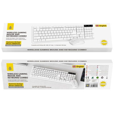 Combo 2 En 1 Teclado + Mouse Inalambrico Oneplus Blanco