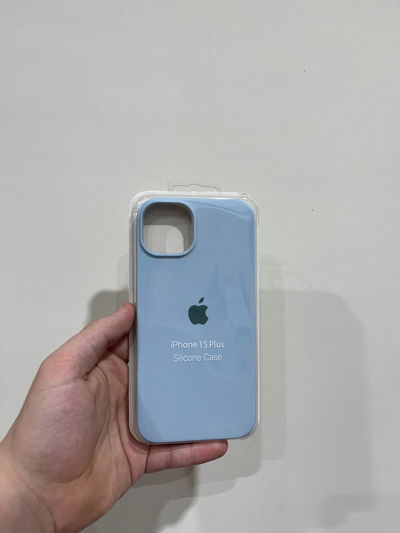 Silicone Case iPhone 15 Plus Celeste