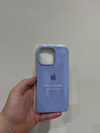 Silicone Case iPhone 15 Pro Max Celeste