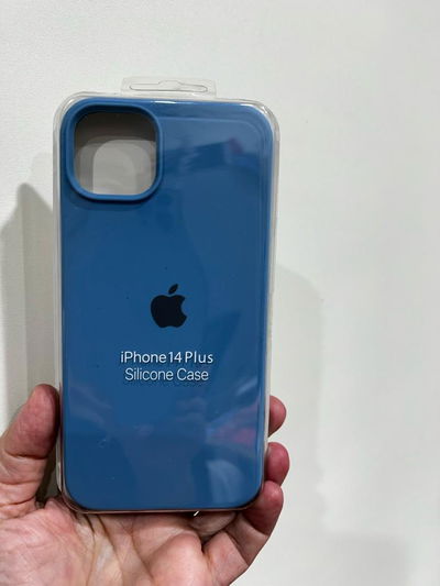 Silicone Case iPhone 14 Plus Celeste Opaco