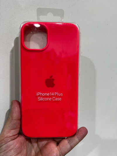 Silicone Case iPhone 14 Plus Coral Flúor