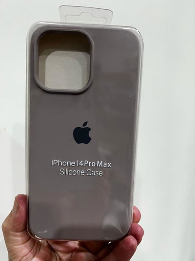 Silicone Case iPhone 14 Pro Max Gris Claro