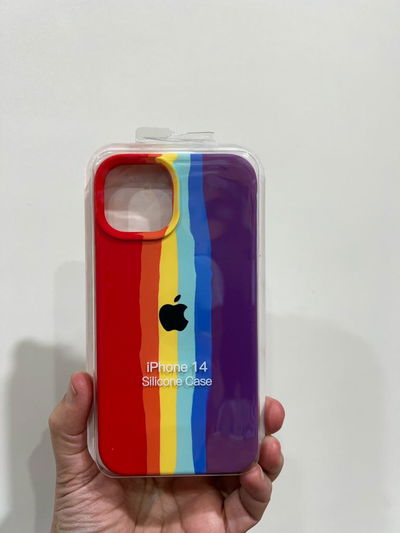 Silicone Case iPhone 14 Rainbow