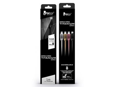 Cable Titanium FOXBOX USB a Lightning 1m Negro