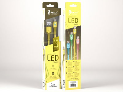 Cable LED FoxBox USB a Tipo C 1m Amarillo