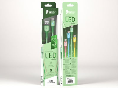 Cable LED FoxBox USB a Tipo C 1m Verde