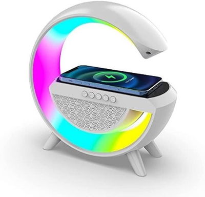 Lámpara Rgb+ Cargador Inalámbrico+ Parlante Bluetooth Radio  GOOGLE