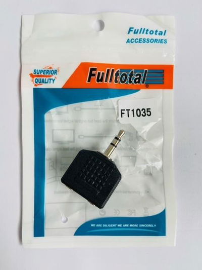 ADAPTADOR PLUG 3.5MM STEREO A 2 JACKS 3.5MM STEREO FULLTOTAL FT1035 FULLTMA