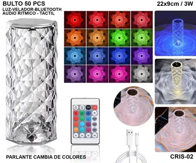 Parlante Velador Lámpara Led Táctil CRIS-02