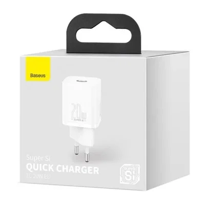 Cargador De Pared Baseus 20W Tipo C&nbsp;Blanco