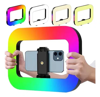 ARO LED DE MANO YM200 RGB Con Luz De Anillo Led 8000mah Negro