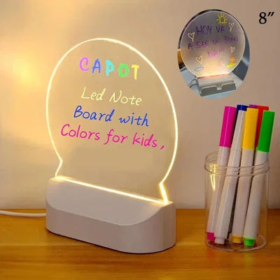 PIZARRA MAGICA LUMINOSA 10" LUZ LED USB ACRÍLICO CON FIBRON BLANCO