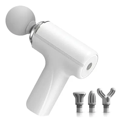 Pistola Masajeador Corporal Recargable USB Color Blanco