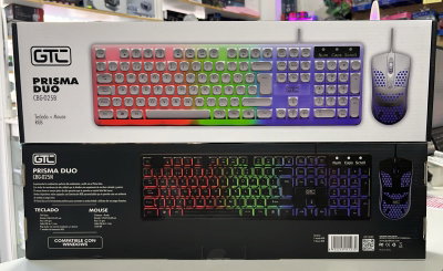 GTC COMBO PRISMA DUO  TECLADO + MOUSE GAMER  BLANCO/NEGRO  Cbg-025B/N