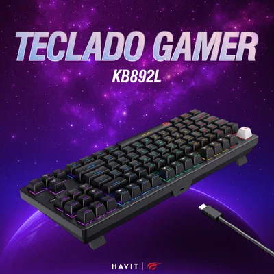 HAVIT Teclado Mecanico Gamer 87% Inalambrico Negro  KB892L