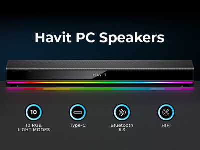 HAVIT Barra Parlante Portátil Sk770bt Bt V5.3 Usb C Rgb Negro