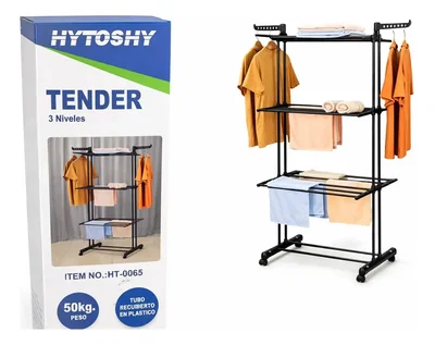 HYTOSHY Tender Vertical De 3 Pisos Con Ruedas Para Ropa