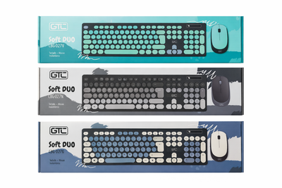 GTC Kit Combo Teclado Y Mouse Gtc Cbg-027 Soft Duo Soy Gamer Gris Oscuro Blanco