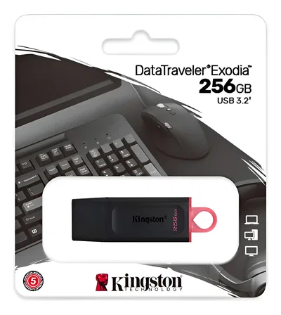 840 - KINGSTON PENDRIVE ORIGINAL Exodia 256gb Dtx256gb Usb 3.2