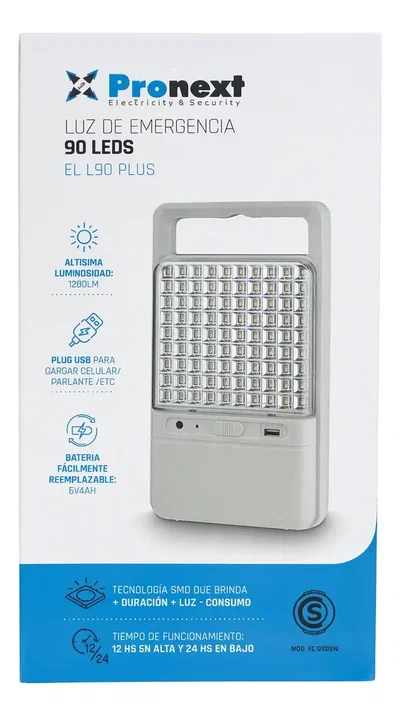 PRONEXT Luz De Emergencia Portátil Pronext 90 Leds