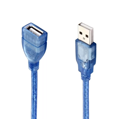 NETMAK -  Cable Alargue USB 2.0 Macho a Hembra 1.8 Mtrs Transparente Mallado