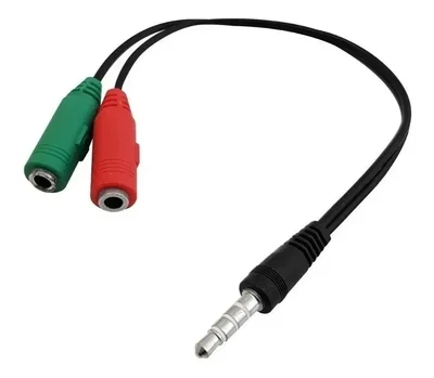 Adaptador Miniplug 3.5 4 contactos a 2 miniplug hembra PS4 Noganet CABLEADAPTER