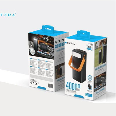 EZRA POWER BANK de 40000mAh + USB + Carga Inalámbrica + Luz Led 5V/2.1A PB138.