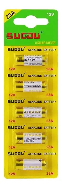 PILA ALKALINE 12V 23A PACK x5 UNIDADES