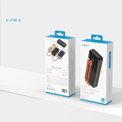 EZRA POWER BANK de 20000mAh Salida 22.5W + Cables -2USB-2TPC PB85.