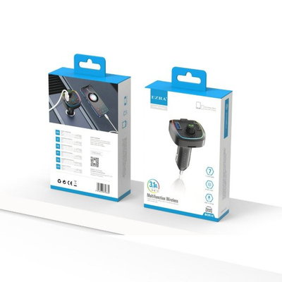 EZRA  FM Transmisor Para Auto 3.1A 2USB - 1TPC Con Luz Led BCR14.
