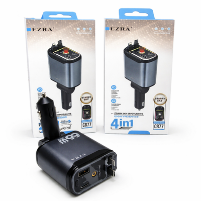 EZRA Modulador Carga Rápida 4en1+ Luz Estrella Ambiental 2Cables TPC C+USB-IOS CR77.